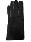 Lammfell Fingerhandschuhe für Damen Herren schwarz/weiß aus echtem curly Lammfell