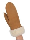 Lammfell Fausthandschuh cognac aus echtem Lammfell