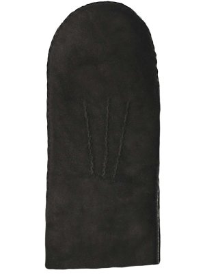 Fausthandschuhe für Damen und Herren aus echtem curly Lammfell schwarz mit weißem Fell