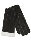 Lammfell Fingerhandschuhe für Damen Herren schwarz/weiß aus echtem curly Lammfell 8