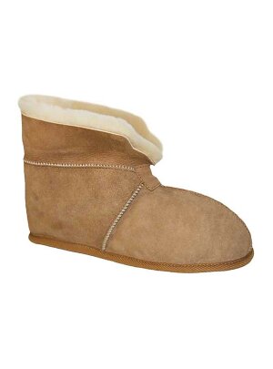 Lammfell Hausschuhe, Hüttenschuhe Unisex für Damen und Herren mit weicher Ledersohle, echtes Lammfell, Herstellung Europa