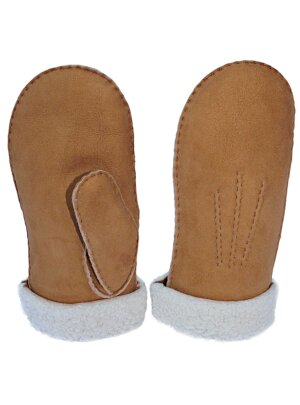 Fausthandschuhe echt Lammfell handnaht cognac 624 8