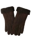 Fingerhandschuhe aus echtem curly Lammfell braun für Herren und Damen Gr. 10,5