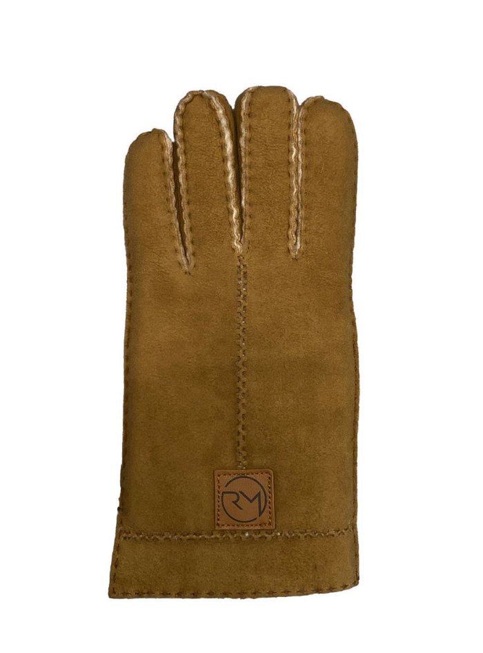 Fingerhandschuhe Hochstein echt Lammfell für Damen und Herren, Handschuhe in Premiumqualität aus Babycurly Merino handgnäht camel