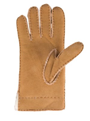 Fingerhandschuhe echt Lammfell für Damen, Handschuhe in Premiumqualität aus Babycurly Merino handgnäht camel Größe 7