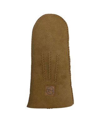 Lammfell Handschuhe Arber echtes Merinolamm für Damen und Herren, Fäustlinge, Fausthandschuhe in Premiumqualität aus spanischem Merino camel