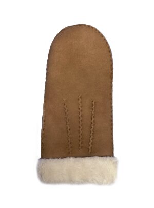 Lammfell Handschuhe Arber echtes Merinolamm für Damen und Herren, Fäustlinge, Fausthandschuhe in Premiumqualität aus spanischem Merino camel