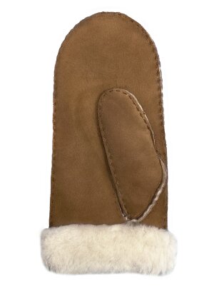 Lammfell Handschuhe Arber echtes Merinolamm für Damen und Herren, Fäustlinge, Fausthandschuhe in Premiumqualität aus spanischem Merino camel