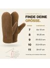 Lammfell Handschuhe Arber echtes Merinolamm für Damen und Herren, Fäustlinge, Fausthandschuhe in Premiumqualität aus spanischem Merino camel