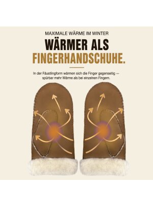 Lammfell Handschuhe Arber echtes Merinolamm für...