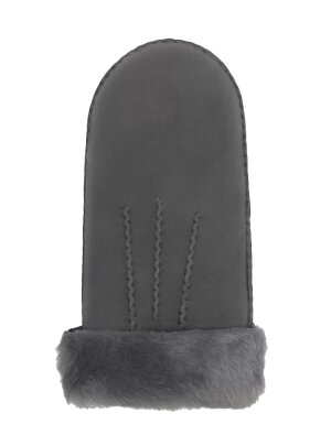 Lammfell Handschuhe Arber echtes Merinolamm für Damen und Herren, Fäustlinge, Fausthandschuhe in Premiumqualität aus spanischem Merino grau