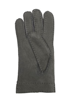 Fingerhandschuhe Hochstein echt Lammfell für Damen, Handschuhe in Premiumqualität aus Baby Curly Merinolamm handgenäht grau 7 1/2