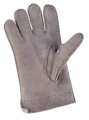 Fingerhandschuhe Hochstein echt Lammfell für Damen  Handschuhe in Premiumqualität aus Baby Curly Merinolamm handgenäht grau 8 1/2 Damen