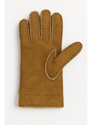 Fingerhandschuhe Hochstein echt Lammfell für Damen und Herren, Handschuhe in Premiumqualität aus Babycurly Merino handgnäht camel 8 1/2