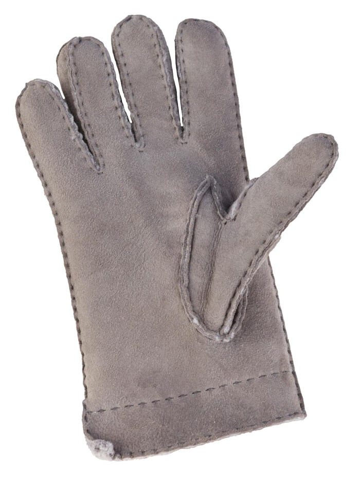 Fingerhandschuhe Hochstein echt Lammfell für Damen und Herren, Handschuhe in Premiumqualität aus Baby Curly Merinolamm handgenäht grau 9 1/2