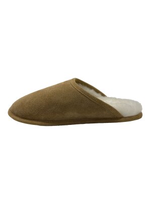 Lammfellpantoffel, Hausschuhe aus echtem Lammfell mit weicher Ledersohle, Slipper Rohn-Moden Molly  beige 36/37