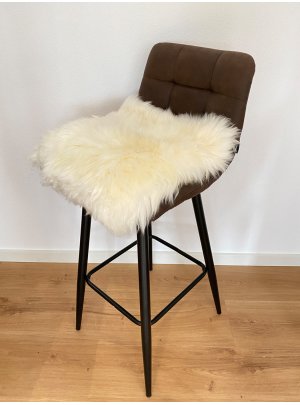 Sitzkissen echt Lammfell weiß hochwollig Sitzauflage Stuhlkissen Rollstuhlauflage Katzenbett Kuschelkissen Rohn-Moden 