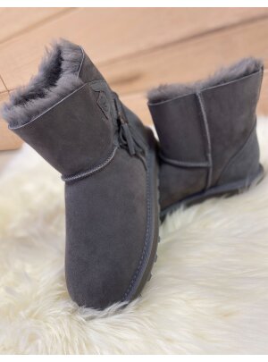 Rohn Lammfell Boots für Damen, Winterstiefel Stockholm grau