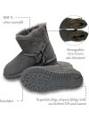 Rohn Lammfell Boots für Damen, Winterstiefel Stockholm grau