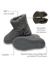 Rohn Lammfell Boots für Damen, Winterstiefel Stockholm grau 41