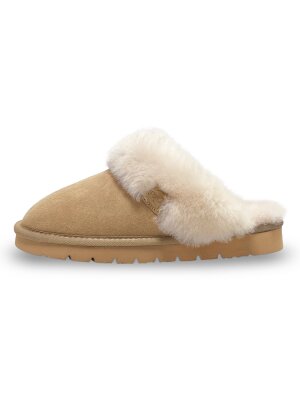 Pantoffel Slipper Hausschuhe Rohn echt Lammfell Talea beige