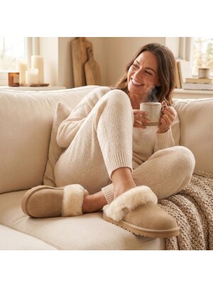 Pantoffel Slipper Hausschuhe Rohn echt Lammfell Talea beige