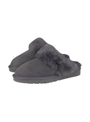 Pantoffel Slipper Hausschuhe echt Lammfell Rohn Talea grau