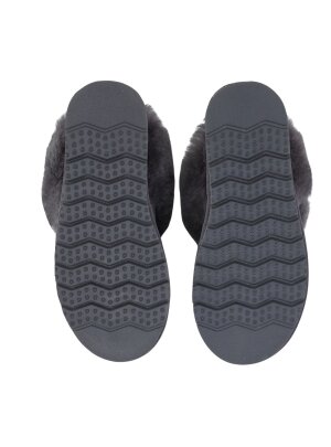 Pantoffel Slipper Hausschuhe echt Lammfell Rohn Talea grau  36
