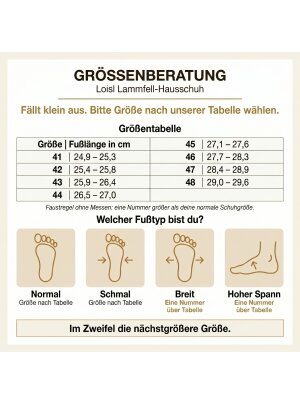 Pantoffel Loisl für Herren, Slipper Hausschuhe echt Lammfell Rohn grau 48