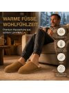 Pantoffel Loisl für Herren, Slipper Hausschuhe echt Lammfell Rohn braun 41
