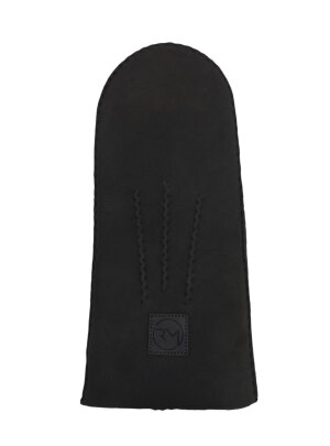 Lammfell Handschuhe Arber echtes Merinolamm für Damen und Herren Fäustlinge, Fausthandschuhe in Premiumqualität aus spanischem Merino anthrazit schwarz dunkelgrau  7