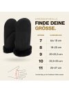 Lammfell Handschuhe Arber echtes Merinolamm für Damen und Herren Fäustlinge, Fausthandschuhe in Premiumqualität aus spanischem Merino anthrazit schwarz dunkelgrau  10