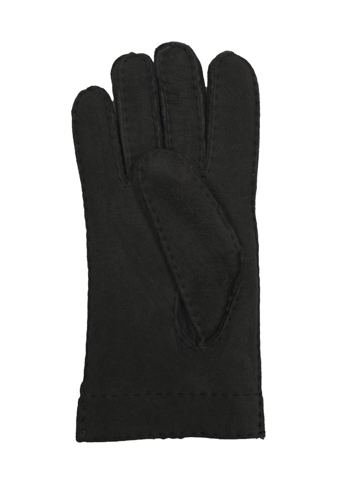 Fingerhandschuhe Hochstein echt Lammfell für Damen und Herren, Handschuhe in Premiumqualität aus Baby Curly Merinolamm handgenäht anthrazit dunkelgrau schwarz 