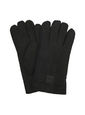 Fingerhandschuhe Hochstein echt Lammfell für Damen und Herren, Handschuhe in Premiumqualität aus Baby Curly Merinolamm handgenäht anthrazit dunkelgrau schwarz