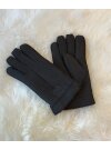 Fingerhandschuhe Hochstein echt Lammfell für Damen und Herren, Handschuhe in Premiumqualität aus Baby Curly Merinolamm handgenäht anthrazit dunkelgrau schwarz