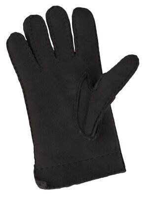 Fingerhandschuhe Hochstein echt Lammfell für Damen und Herren, Handschuhe in Premiumqualität aus Baby Curly Merinolamm handgenäht anthrazit dunkelgrau schwarz 10