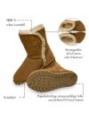 Rohn Lammfell Boots für Damen, Winterstiefel Helsinki braun 42