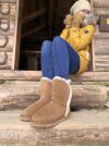 Rohn Lammfell Boots für Damen, Winterstiefel Helsinki braun 42