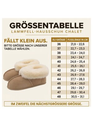 Lammfell Hausschuhe Chalet, Hüttenschuhe Rohn aus echtem Fell beige