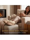 Lammfell Hausschuhe Chalet, Hüttenschuhe Rohn aus echtem Fell beige