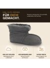 Lammfell Hausschuhe Chalet, Hüttenschuhe Rohn aus echtem Fell grau 45