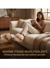 Lammfell Hausschuhe Puffin mit EVA Sohle  aus echtem Fell beige