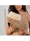 Lammfell Hausschuhe Puffin mit EVA Sohle  aus echtem Fell beige 45