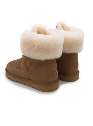 Rohn Lammfell Boots für Damen und Herren, Winterstiefel Skara braun 39