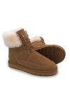Rohn Lammfell Boots für Damen und Herren, Winterstiefel Skara braun 39