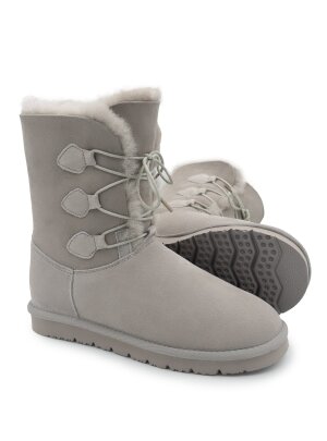 Lammfell Boots für Damen, Winterstiefel Oslo hellgrau 37