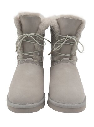 Lammfell Boots für Damen, Winterstiefel Oslo hellgrau 37
