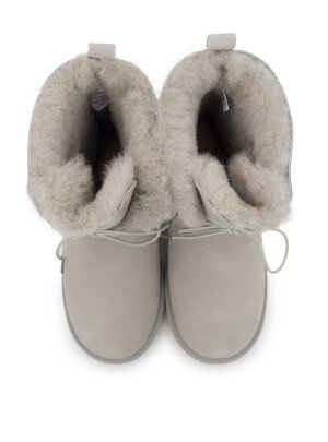 Lammfell Boots für Damen, Winterstiefel Oslo hellgrau 37