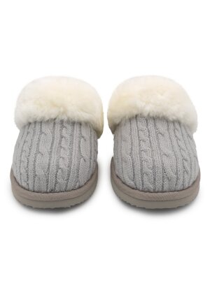 Rohn Pantoffel Alpaka Hausschuhe Peru echtes Alpaka Fell grau 38