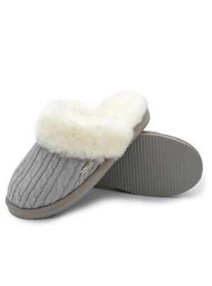 Rohn Pantoffel Alpaka Hausschuhe Peru echtes Alpaka Fell grau 42